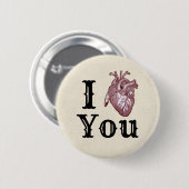 ハート 缶バッジ (正面&裏面)