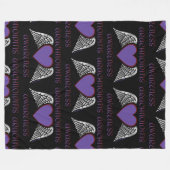 ハート/翼…くも膜炎 フリースブランケット (正面(横))