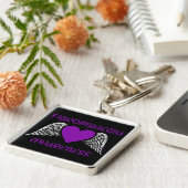 ハート/翼…フィブロキーチェーン キーホルダー (側面)