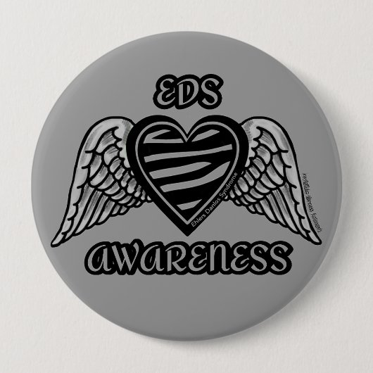 ハート/翼…EDS 缶バッジ (正面)