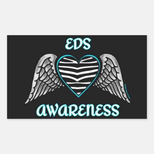 ハート/翼…EDS 長方形シール (正面)