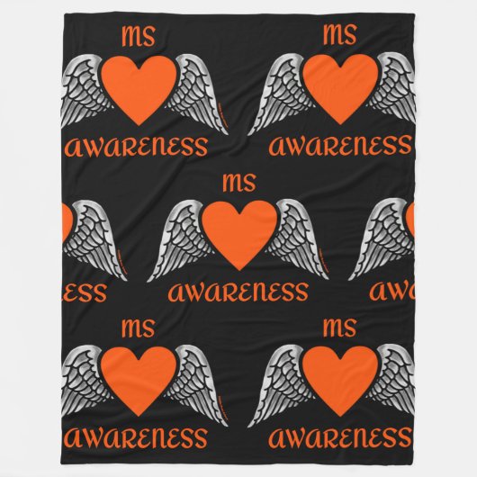ハート/翼…MS フリースブランケット (正面)