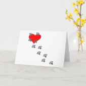 ハート（肉球） カード (黄色い花)