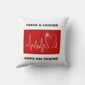 ハート-舐めることを、続けますカチカチ音をたて取ります クッション (裏面)