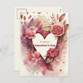 ハート(花と花びら) シーズンポストカード (正面/裏面)