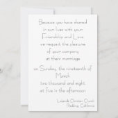 ハート、花と蝶招待状 招待状 (裏面)