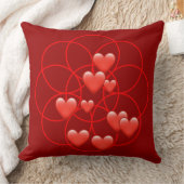 ハート、花(Flower of Life) クッション (ブランケット)