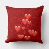 ハート、花(Flower of Life) クッション (正面)