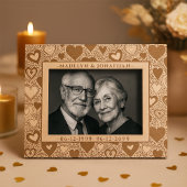 ハート&葉バレンタイン結婚の記念日 レーザー彫刻フレーム