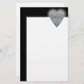 ハート.[薄い灰色]と[中間の灰色]のパターンを印刷します。 便箋 (正面/裏面)