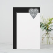 ハート.[薄い灰色]と[中間の灰色]のパターンを印刷します。 便箋 (スタンド正面)