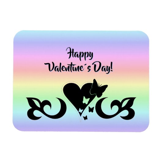 ハート（蝶とユリ） マグネット (横)