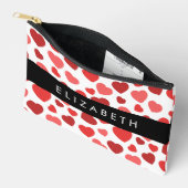 ハート、赤いハート、名前のパターン アクセサリーポーチ (見開き)