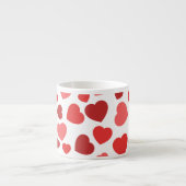 ハート、赤いハート、名前のパターン エスプレッソカップ (正面)