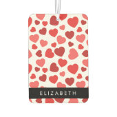 ハート、赤いハート、名前のパターン カーエアーフレッシュナー (裏面)