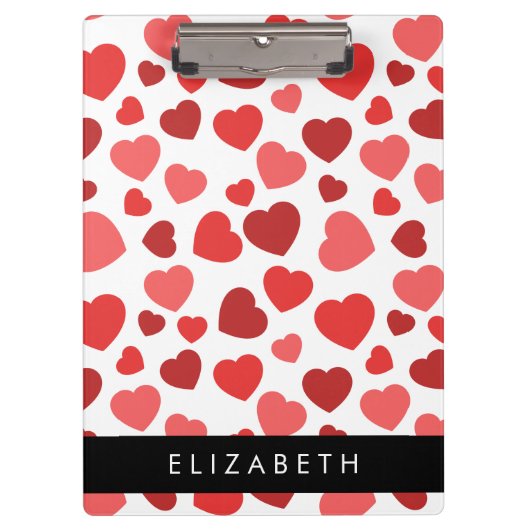 ハート、赤いハート、名前のパターン クリップボード (正面)