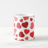 ハート、赤いハート、名前のパターン コーヒーマグカップ (中央)