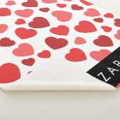 ハート、赤いハート、名前のパターン シェルパブランケット (3/4)