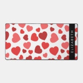 ハート、赤いハート、名前のパターン デスクマット (正面)