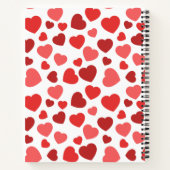 ハート、赤いハート、名前のパターン ノートブック (裏面)