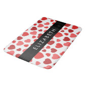 ハート、赤いハート、名前のパターン バスマット (アングル)