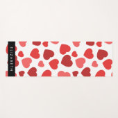 ハート、赤いハート、名前のパターン ヨガマット (正面(横))