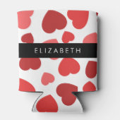 ハート、赤いハート、名前のパターン 缶クーラー (裏面)