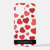 ハート、赤いハート、名前のパターン iPhoneケース (裏面)