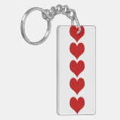 ハート、赤いハート、愛のパターン キーホルダー (正面左)