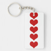 ハート、赤いハート、愛のパターン キーホルダー (正面)