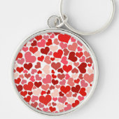 ハート、赤いハート、愛のパターン キーホルダー (正面)