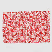 ハート、赤いハート、愛のパターン ゴルフタオル (横)