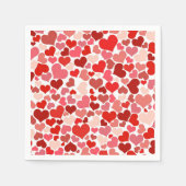 ハート、赤いハート、愛のパターン スタンダードカクテルナプキン (正面)
