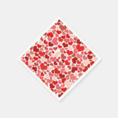 ハート、赤いハート、愛のパターン スタンダードカクテルナプキン (角)