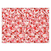 ハート、赤いハート、愛のパターン テーブルクロス (正面(横))