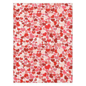 ハート、赤いハート、愛のパターン テーブルクロス (正面)