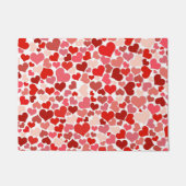 ハート、赤いハート、愛のパターン ドアマット (正面)
