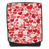 ハート、赤いハート、愛のパターン バックパック (正面)