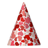 ハート、赤いハート、愛のパターン パーティーハット (裏面)