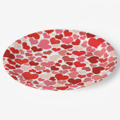ハート、赤いハート、愛のパターン ペーパープレート (アングル)
