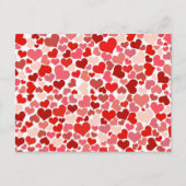 ハート、赤いハート、愛のパターン ポストカード (正面)