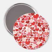 ハート、赤いハート、愛のパターン マグネット (正面/裏面)