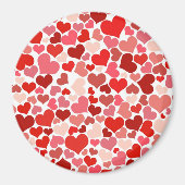 ハート、赤いハート、愛のパターン マグネット (正面)