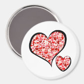 ハート、赤いハート、愛のパターン マグネット (正面/裏面)