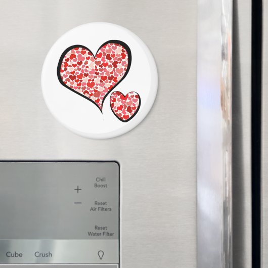 ハート、赤いハート、愛のパターン マグネット (インサイチュ (冷蔵庫))