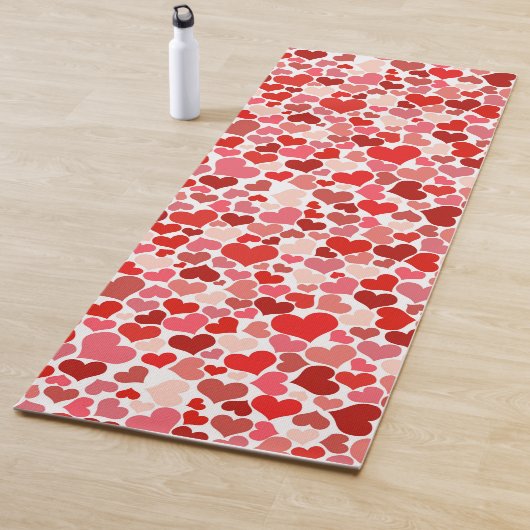 ハート、赤いハート、愛のパターン ヨガマット (インサイチュ)