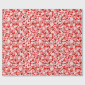 ハート、赤いハート、愛のパターン ラッピングペーパー (フラット)