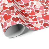 ハート、赤いハート、愛のパターン ラッピングペーパー (ロールコーナー)