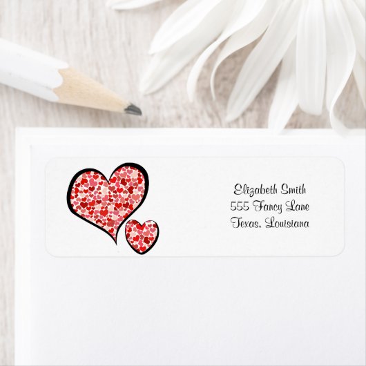 ハート、赤いハート、愛のパターン ラベル (インサイチュ)