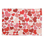 ハート、赤いハート、愛のパターン 枕カバー (裏面)